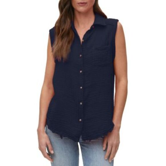 Michael Stars Monique Button Down Cotton Tank Top | Size M - Picture 1 of 8